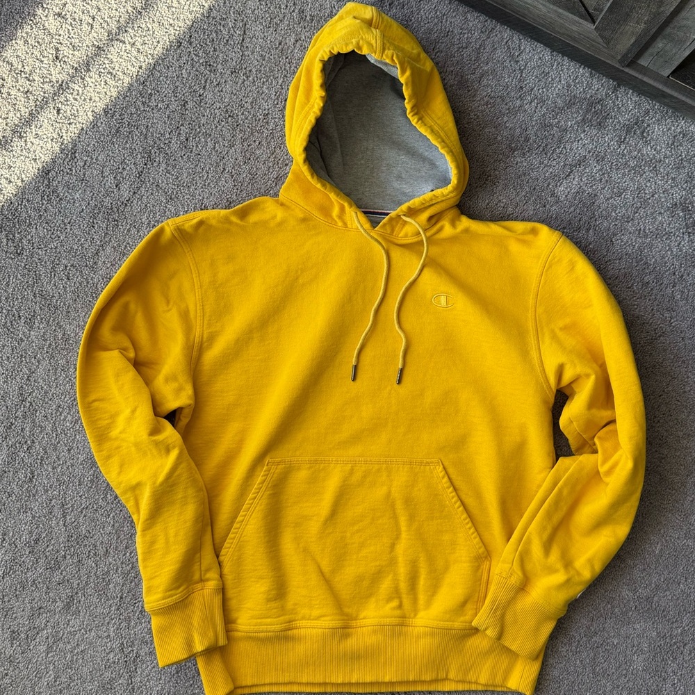Bold yellow Champion hoodie